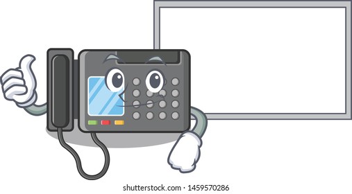 Thumbs up with board fax machine isolated in the mascot