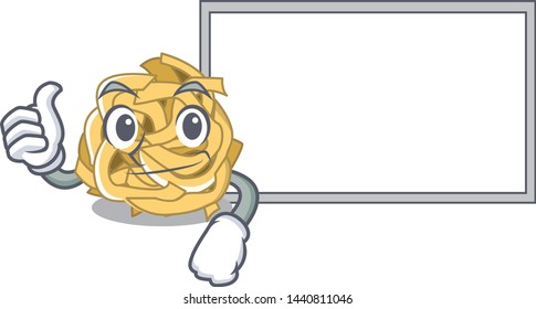 Thumbs up with board fettucine isolated with in the mascot