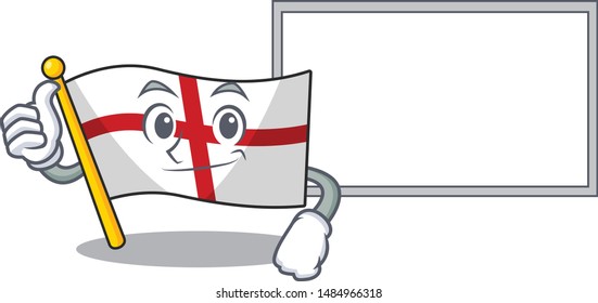 Thumbs up with board flag england isolated in the mascot