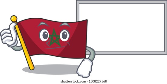 Thumbs up with board flag morocco isolated with the character