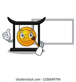 Thumbs up with board goldeng gong in the character shape