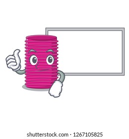 Thumbs up with board hair curlers isolated on a mascot