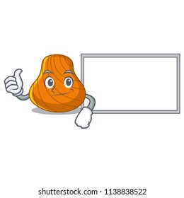 Thumbs up with board hard shell character cartoon