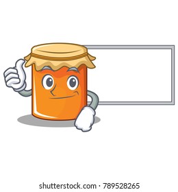 Thumbs up with board jam character cartoon style