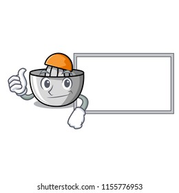 Thumbs up with board juicer character cartoon style