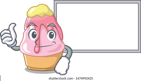 Thumbs up with board kakigori is served into character glasses