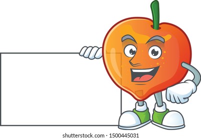 Thumbs up with board nectarian fresh cartoon character with mascot