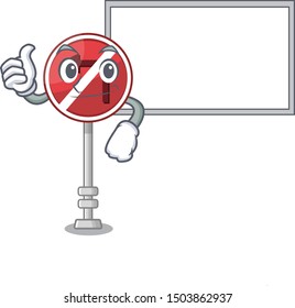 Thumbs up with board no left turn on the mascot