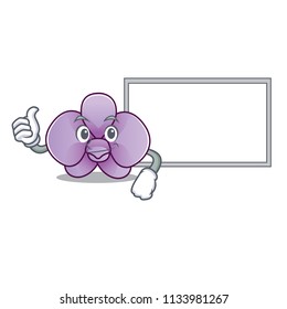 Thumbs up with board orchid flower character cartoon