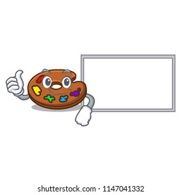 Thumbs up with board palette character cartoon style