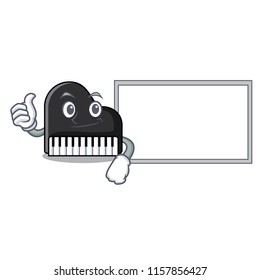 Thumbs up with board piano character cartoon style