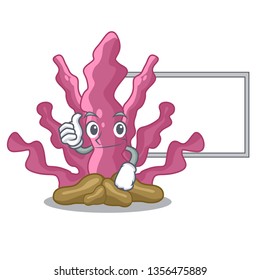 Thumbs up with board pink seaweed in the character shape