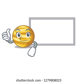 Thumbs up with board planet venus in the shape character