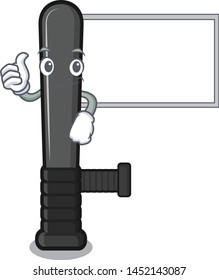 Thumbs up with board police baton isolated with the character