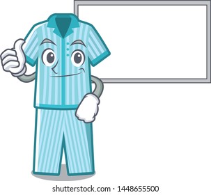 Thumbs up with board pyjamas isolated on in the character