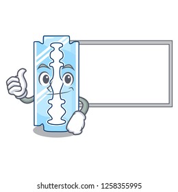 Thumbs up with board razor blade isolated on a mascot