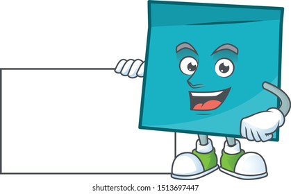 Thumbs up with board rectangle sticker paper cartoon for work.