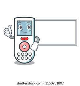 Thumbs up with board remote control character cartoon