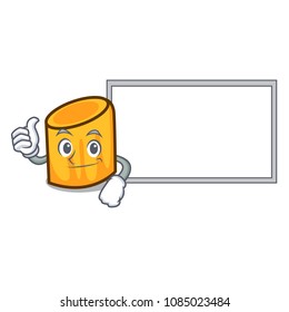 Thumbs up with board rigatoni character cartoon style