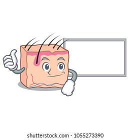 Thumbs up with board skin character cartoon style