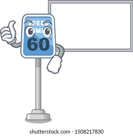 Thumbs up with board speed limit with the character shape
