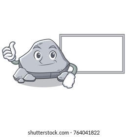Thumbs up with board stone character cartoon style
