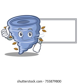 Thumbs up with board tornado character cartoon style