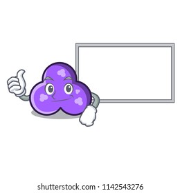 Thumbs up with board trefoil character cartoon style