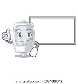 Thumbs up with board urinal isolated with in the mascot
