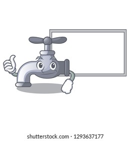 Thumbs up with board water tap in shape of mascot