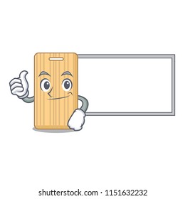 Thumbs up with board wooden cutting board character cartoon