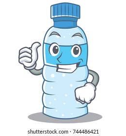 Thumbs up bottle character cartoon style