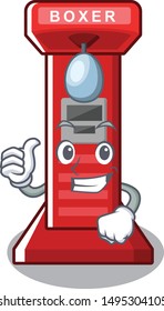 Thumbs up boxing game machine on the cartoon