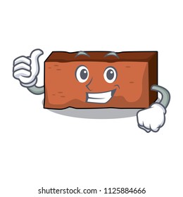 Thumbs up brick character cartoon style