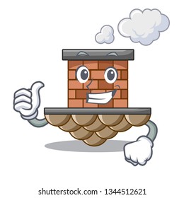 Thumbs up brick chimney isolated in the character