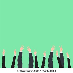 Thumbs Up business Man and woman hands.  - Shutterstock ID 409833568