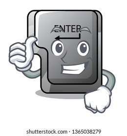 Thumbs up button enter on a keyboard character