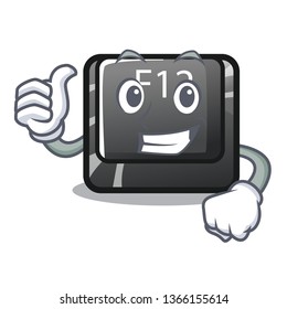 Thumbs up button f12 isolated in the character