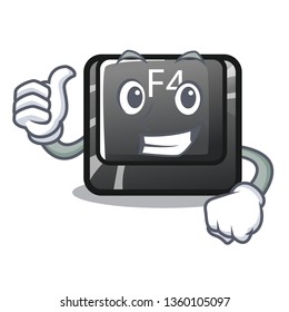 Thumbs up button f4 isolated with the character