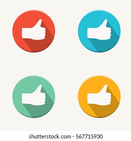 Thumbs up button in flat style