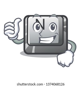Thumbs up button N isolated with the cartoon