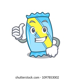 Thumbs up candy character cartoon style