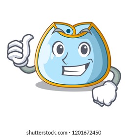 Thumbs up cartoon baby bib on a clothesline