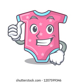 Thumbs up cartoon baby clothes on hanger rack