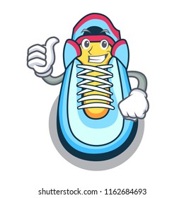 Thumbs up cartoon pair of casual sneakers