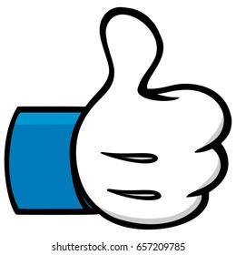 Thumbs Up Cartoon Social Network Symbol