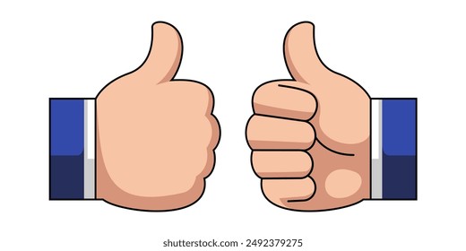 Thumbs Up Cartoon Vector Illustration