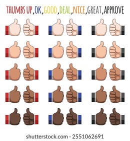 Thumbs Up Cartoon Vector Ilustration