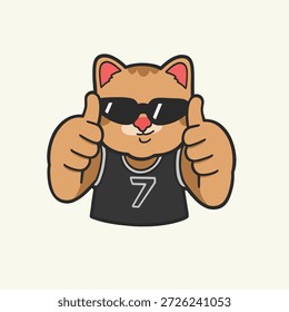 Thumbs Up Cat Vektorgrafik