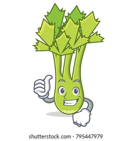 Thumbs up celery character cartoon style